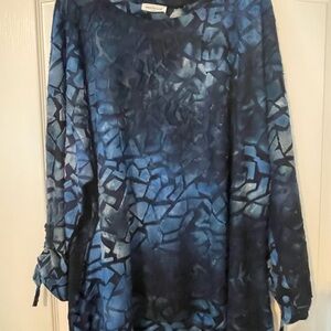 Westbound Blue and Black Long Sleeve Top